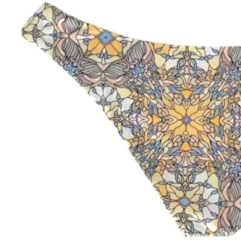 NWT J. Crew Curved Waist Cheeky Bikini Swim Bottom Kaleidoscope Print XL Blue - Picture 8 of 16